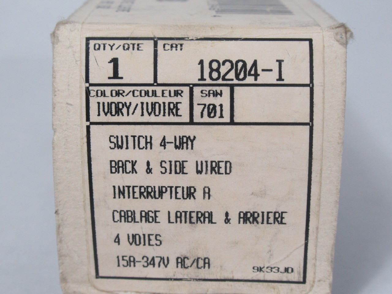 Leviton 18204-I 4-Way Toggle Switch Ivory 15A 347VAC NEW