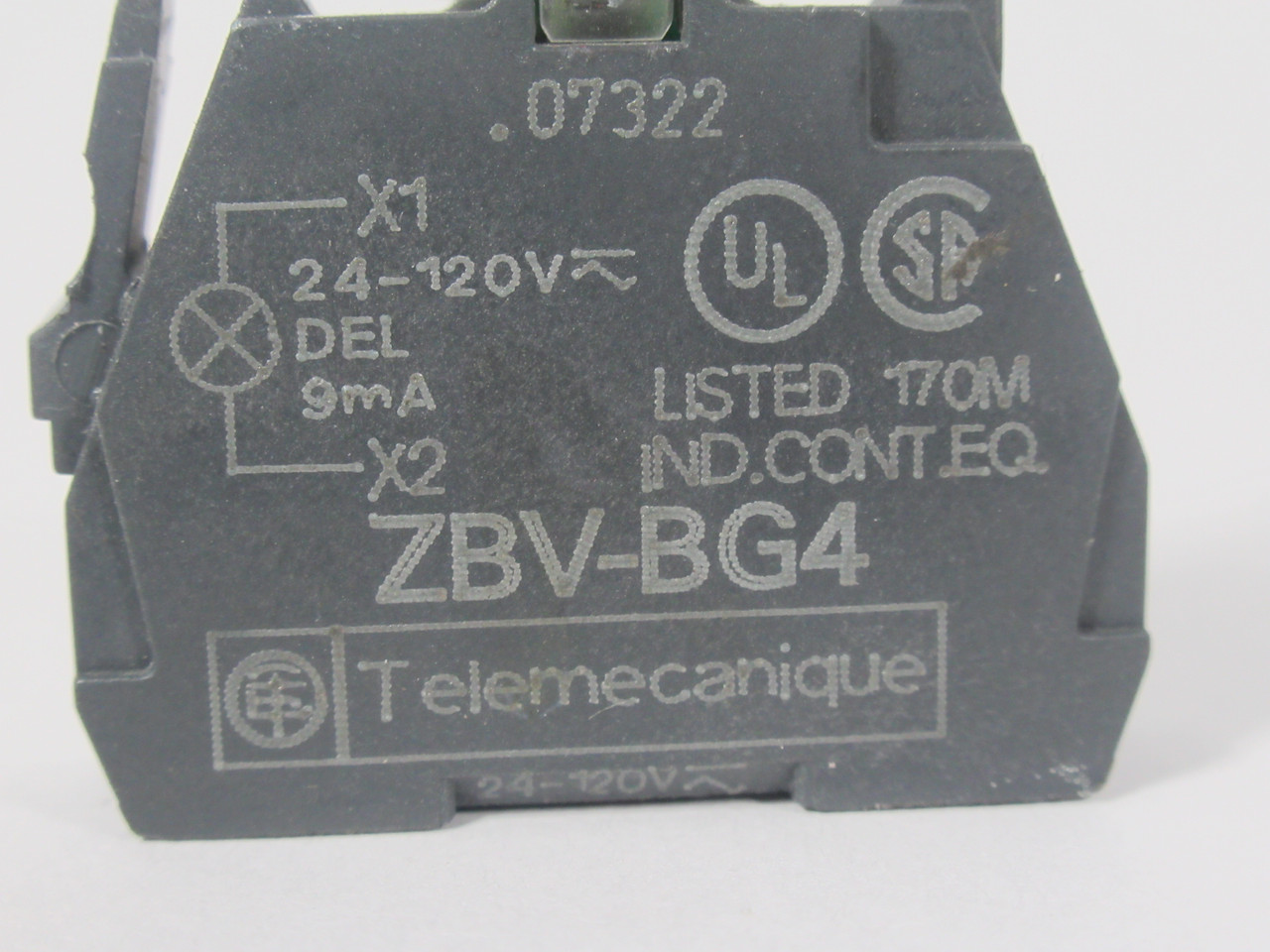 Telemecanique ZBV-BG4 Red LED Light Block 24-120V 9mA USED
