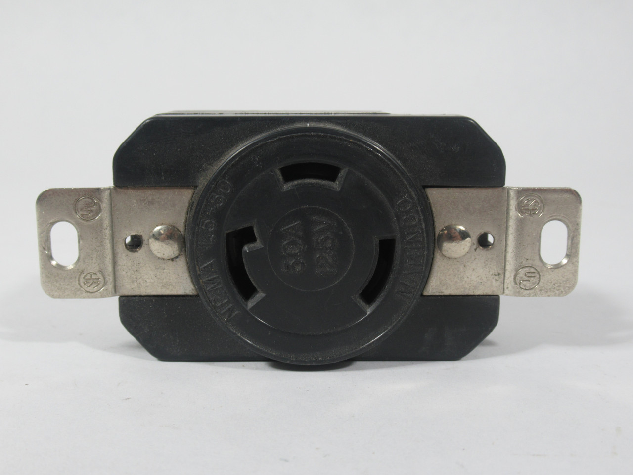 Marinco 305CRRB Locking Receptacle 30A 125V 3W 2P Black USED