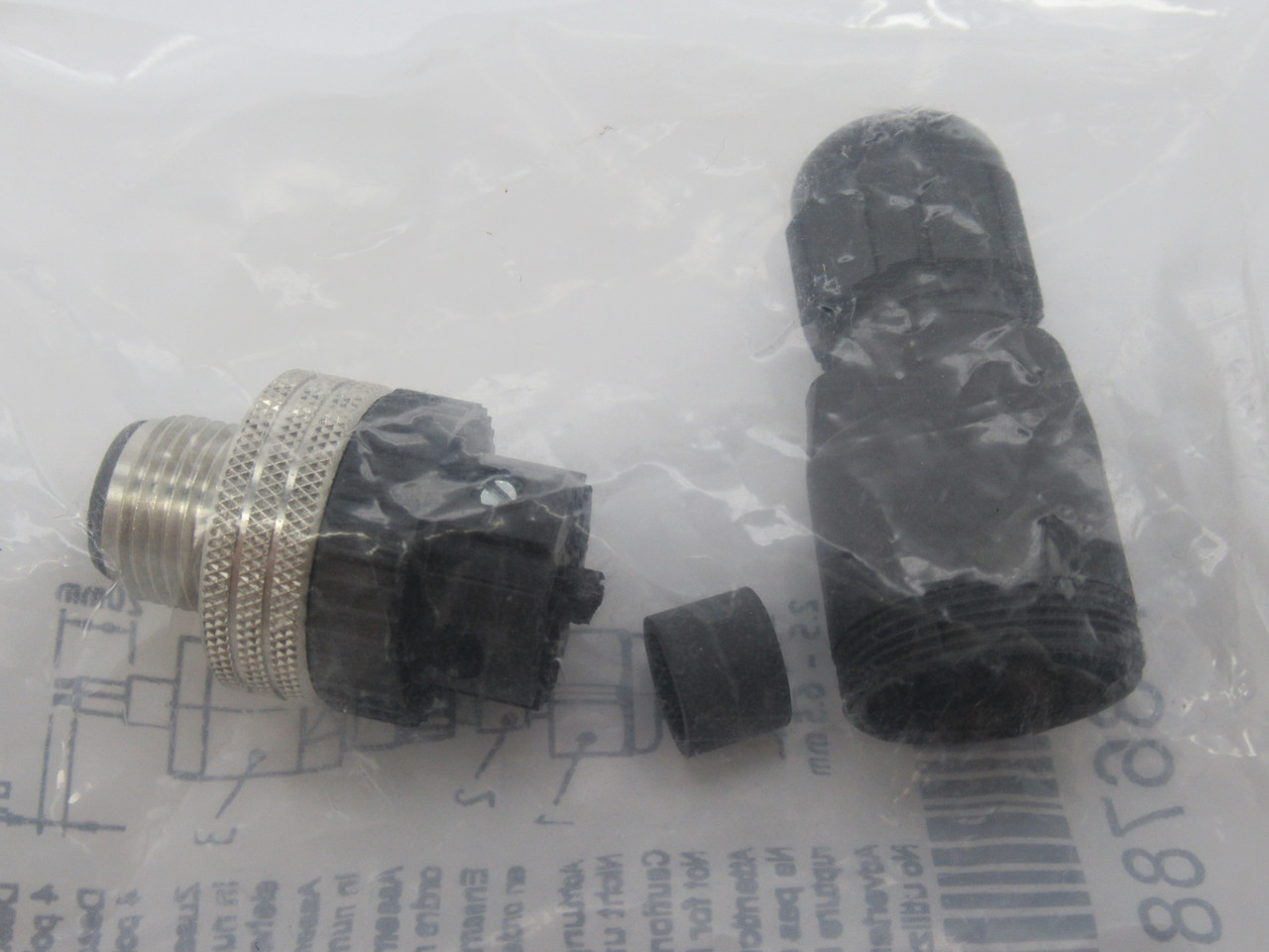 Woodhead 1200710038 Micro Change M12 Connector 4P Single Keyway HOLEY BAG NWB