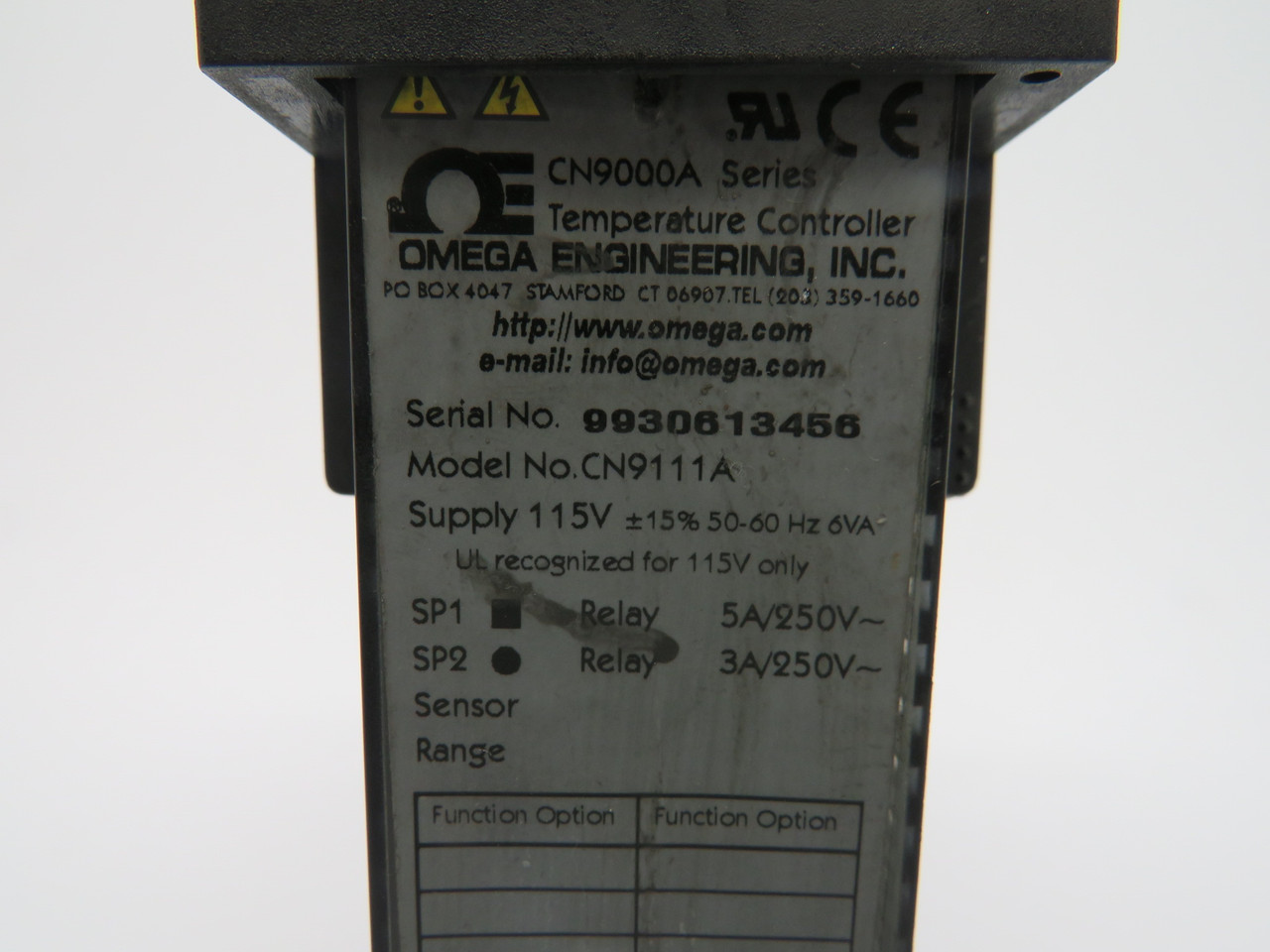 Omega Engineering INC CN9111A Temperature Control 115V MISSING FRONT PANEL USED