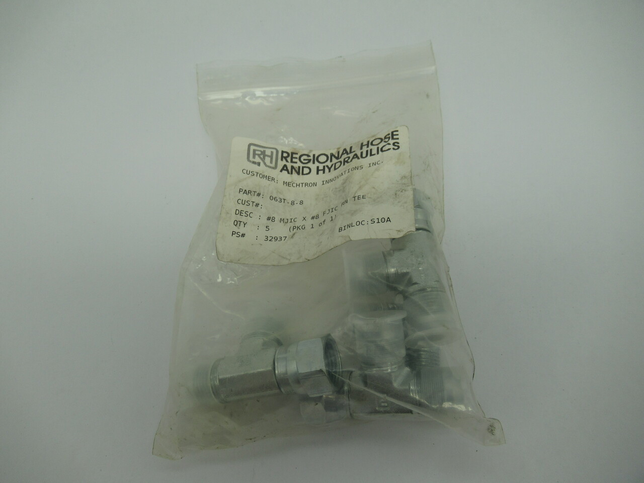 Parker 063T-8-8 Swivel Nut Run Tee 1/2" End Size Lot of 4 NWB