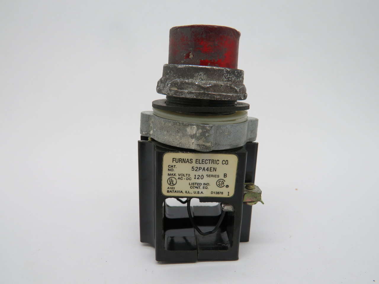 Furnas Electric 52PA4E2 Pilot Light Series B 120V Red SHELF WEAR USED