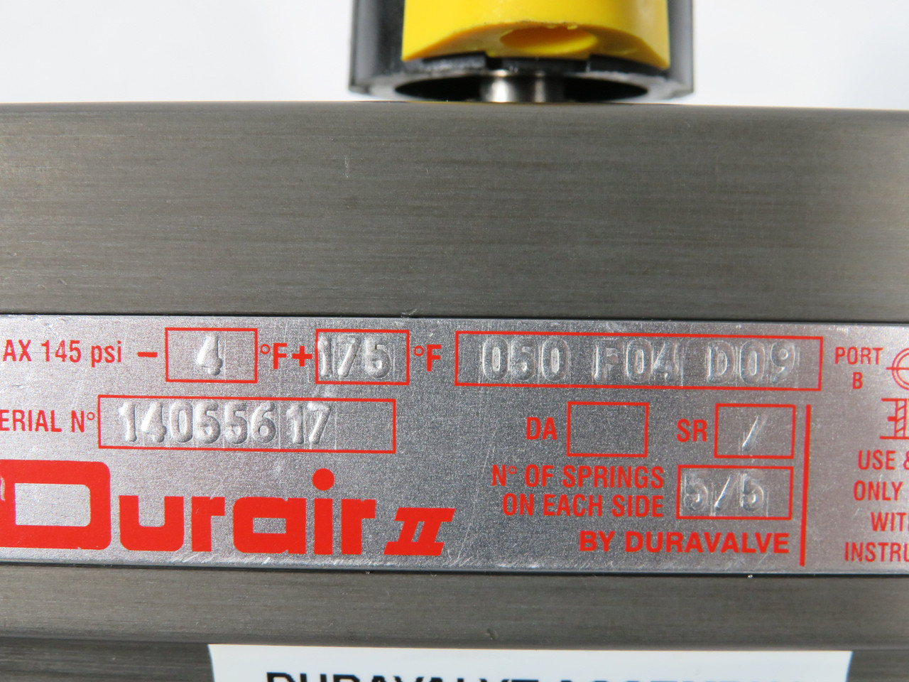 DurAir AS7212MC Ball Valve and Pneumatic Actuator Assembly w/AP050ABSR5 NOP