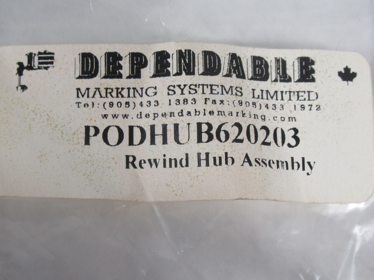 DMS PODHUB620203 Rewind Hub Assembly for Eurocode Printer NWB