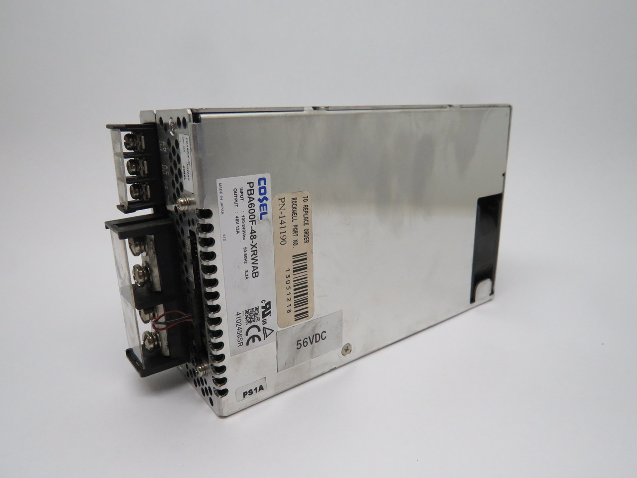 Cosel PBA600F-48-XRWAB Switching Power Supply 100-240VAC 50-60Hz 8.2A Input USED