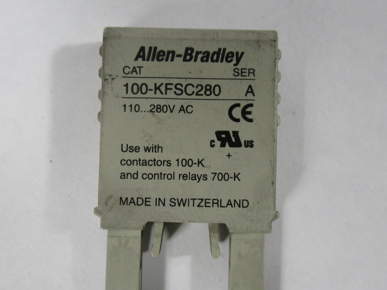 Allen-Bradley 100-KFSC280 Plug-In Surge Supressor Module 110-280VAC Ser A USED