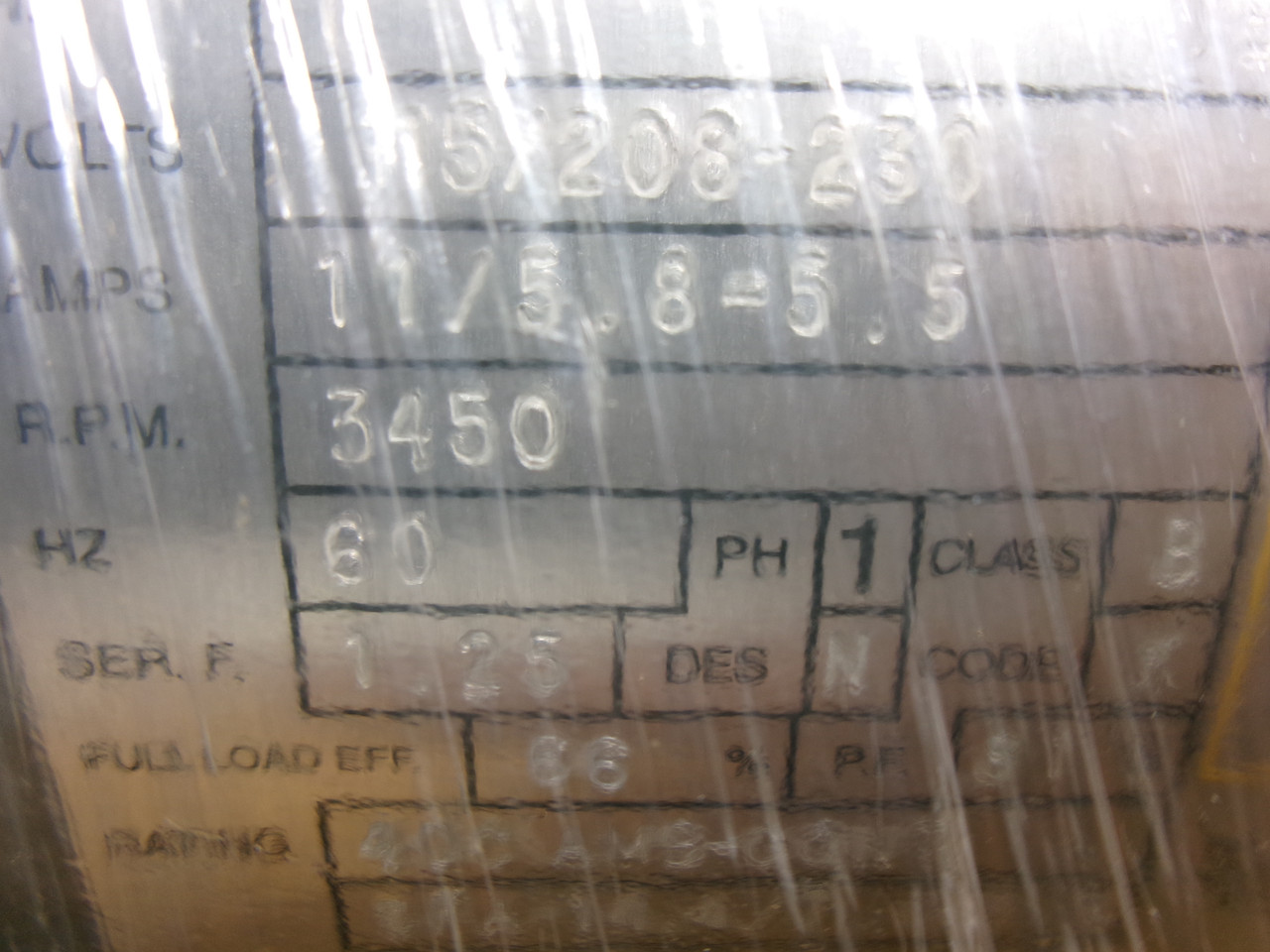 Baldor 1HP 3450RPM 115/208-230V 56C TEFC 1Ph 11/5.8-5.5A 60Hz BOX DAMAGE NEW