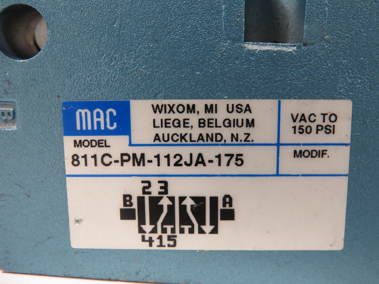 MAC 811C-PM-112JA-175 5/2-Way Solenoid Valve 1/4" NPT 110V@50Hz 120V@60Hz NOP
