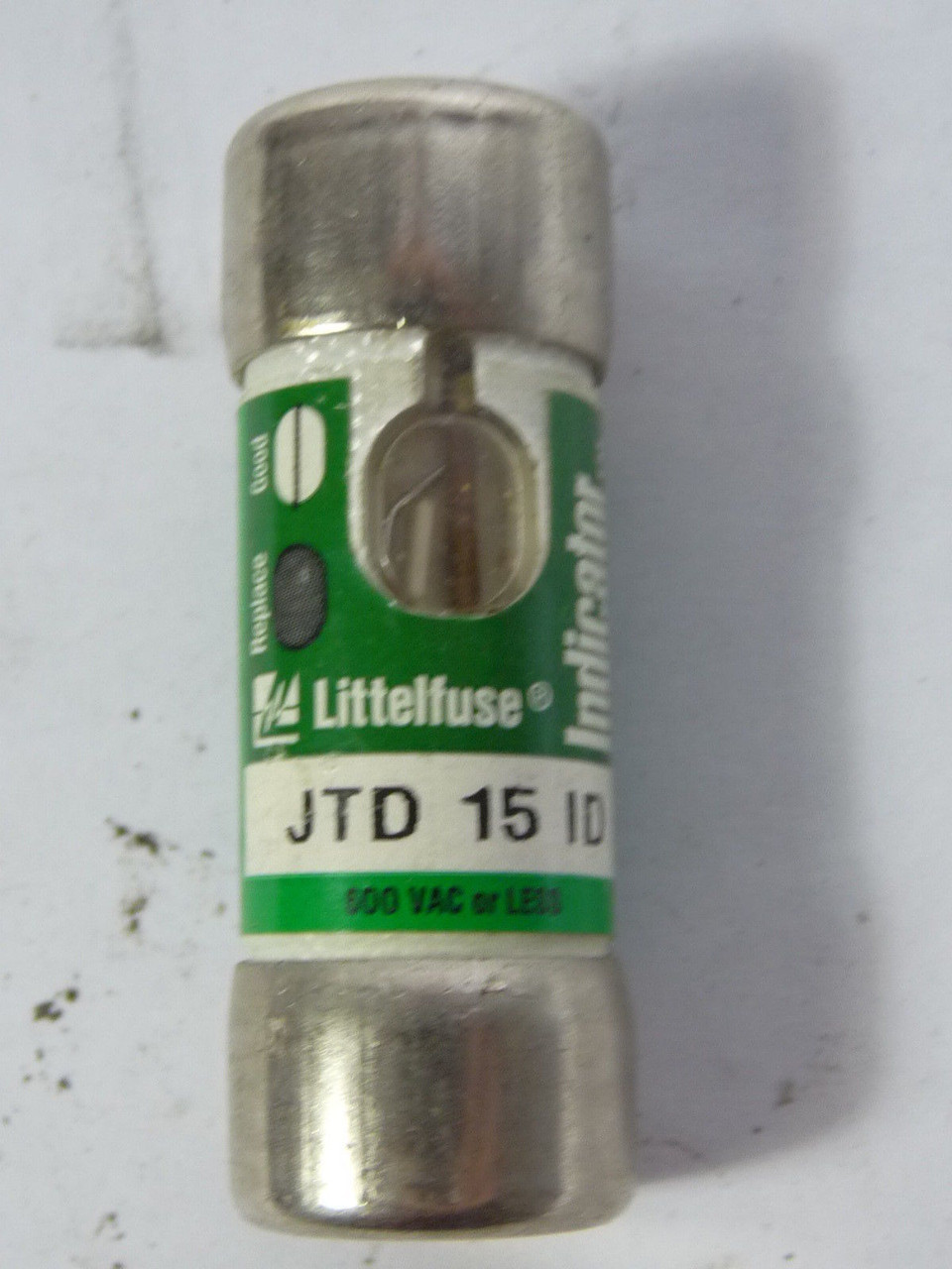 Littelfuse JTD-15-ID Time Delay Indicator Fuse 15A 600V USED