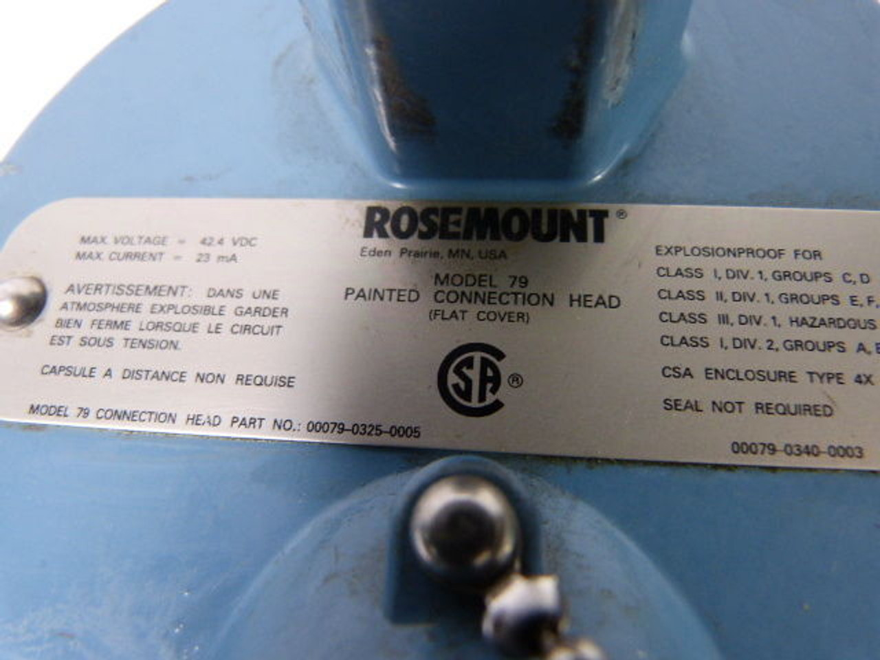 Rosemount Model 79 Connection Head USED