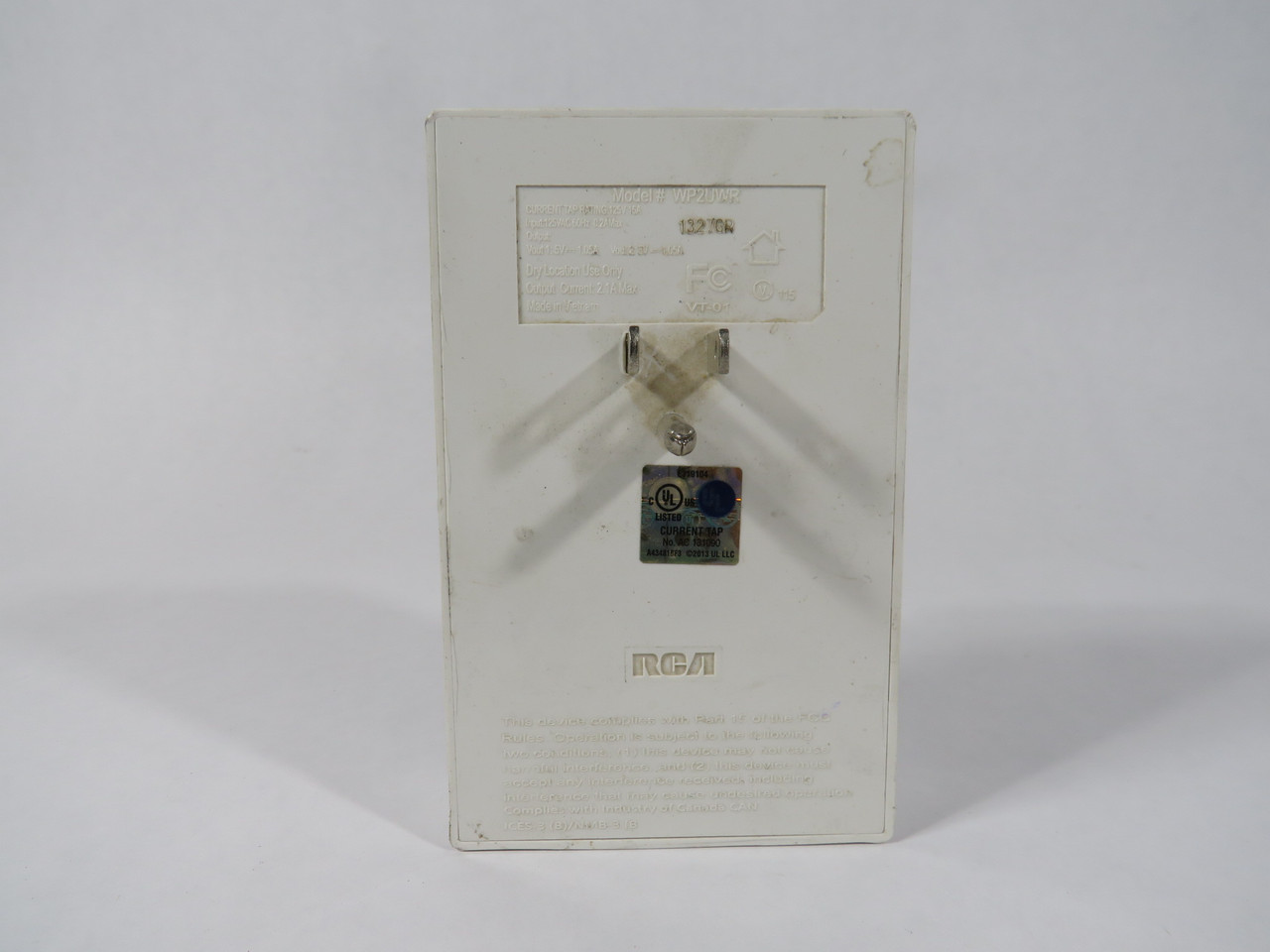RCA WP2UWR USB Wall Plate Receptacle 15A 125V USED