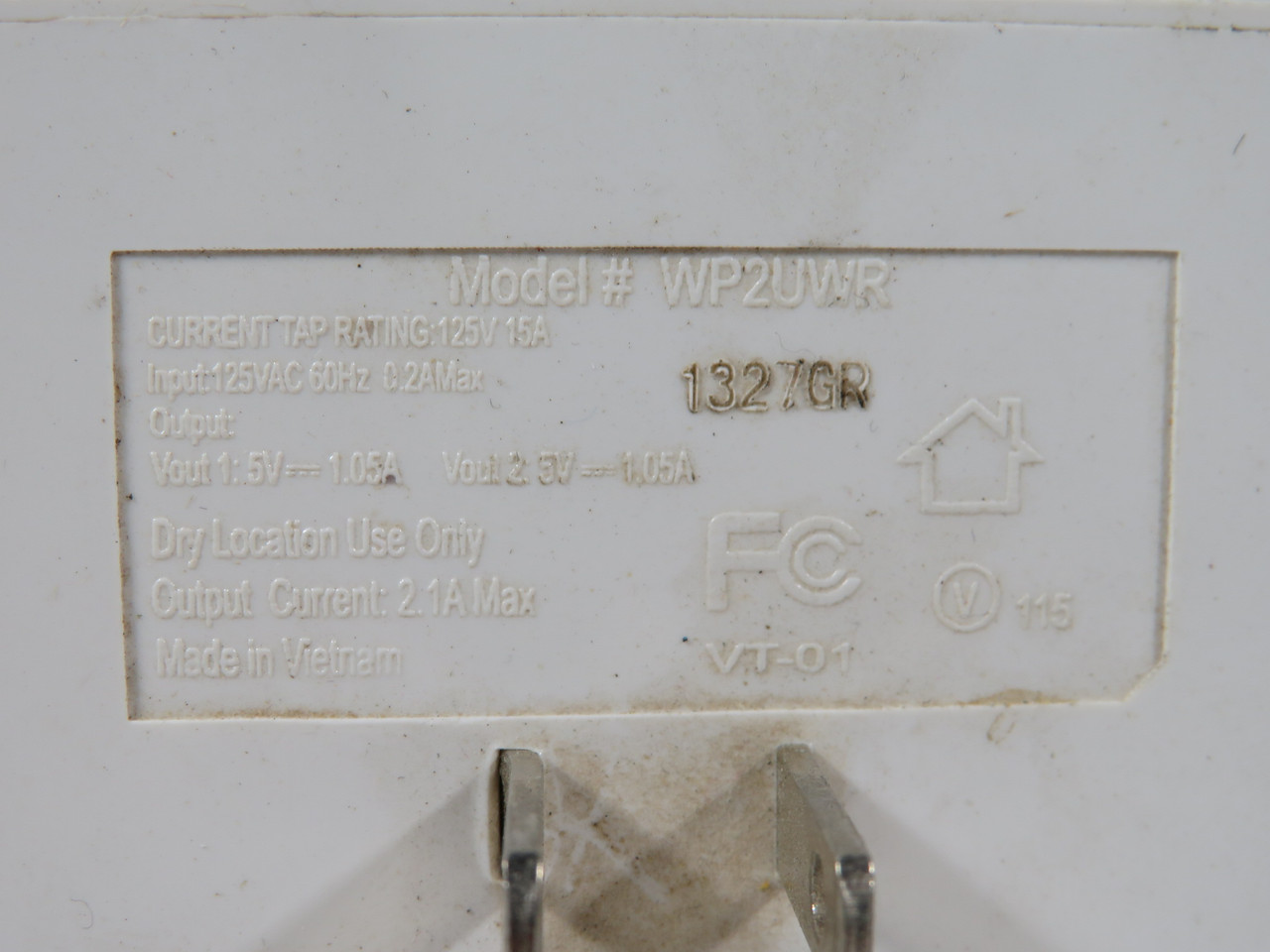 RCA WP2UWR USB Wall Plate Receptacle 15A 125V USED