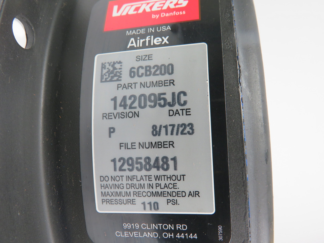 Vickers Airflex 142095JC Rev. P Size 6CB200 Clutch-Brake Assembly 110 PSI USED
