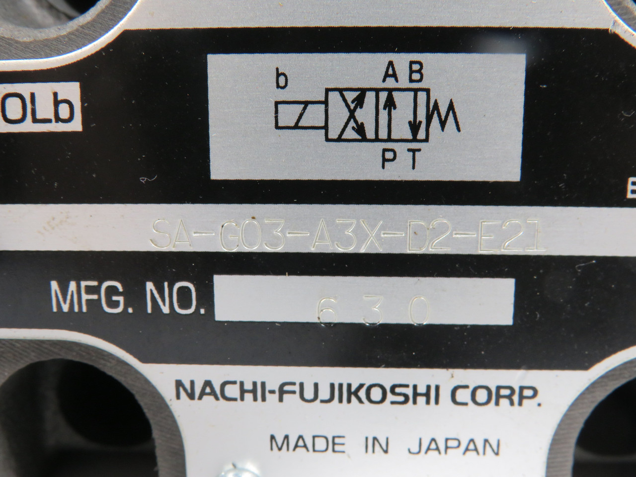 Nachi SA-G03-A3X-D2-E21 4/3-Way Directional Control Valve 24VDC NOP