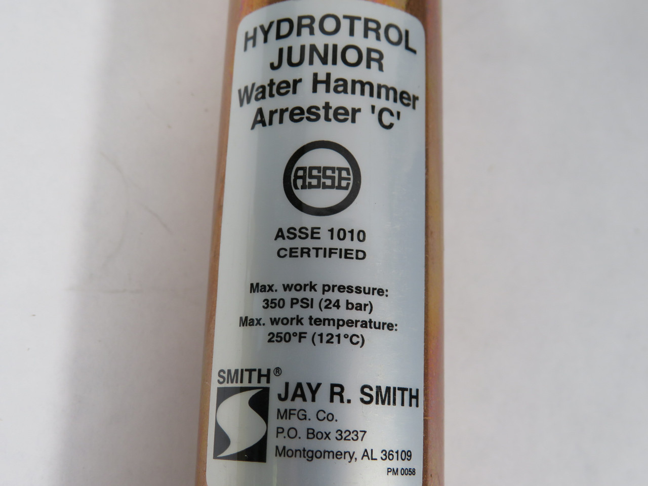 Jay R. Smith 5220 Water Hammer Arrester 1" NPT 350psi BOX DAMAGE NEW