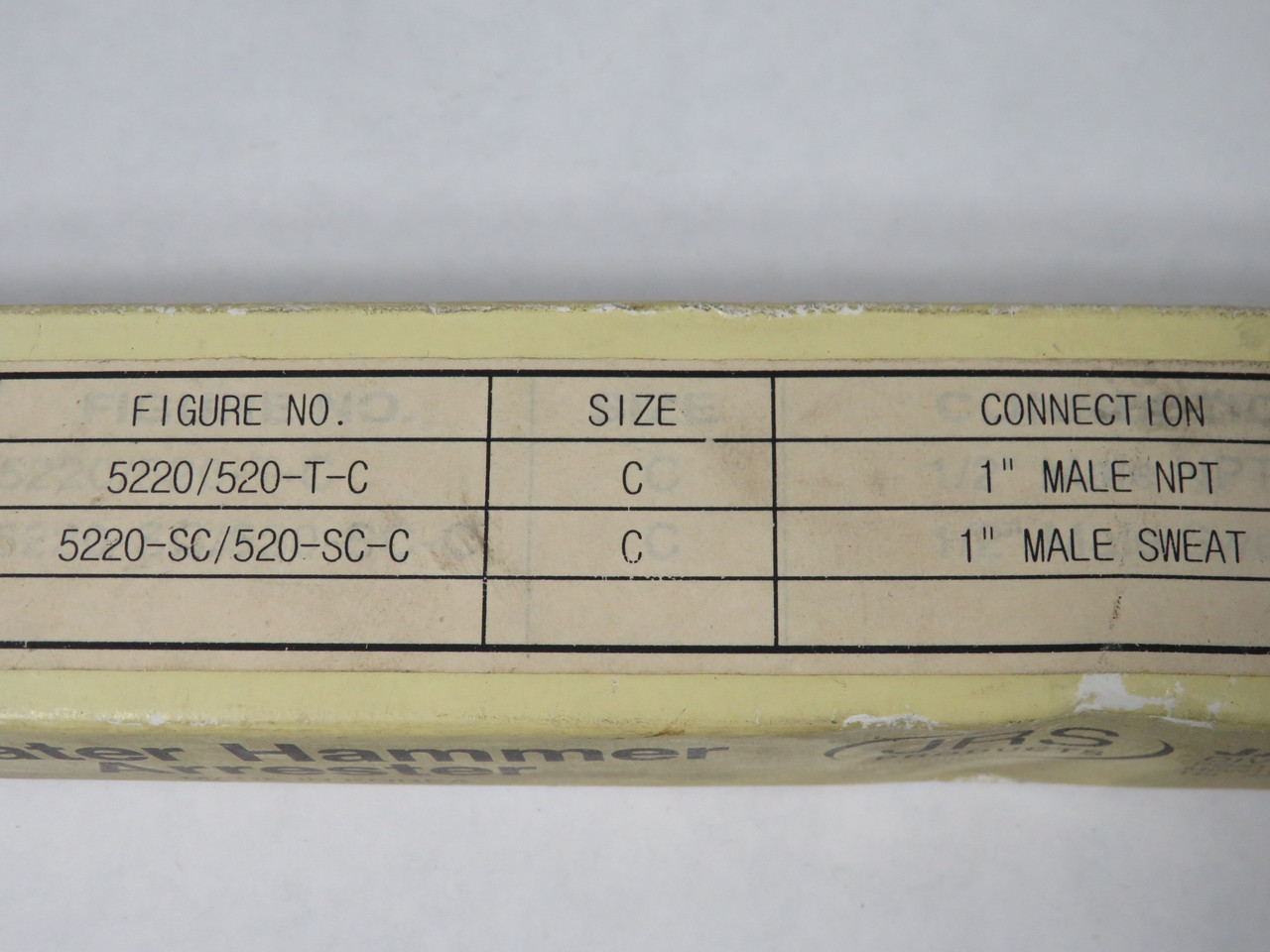 Jay R. Smith 5220/520-T-C Water Hammer Arrester 1" NPT 350psi BOX DAMAGE NEW