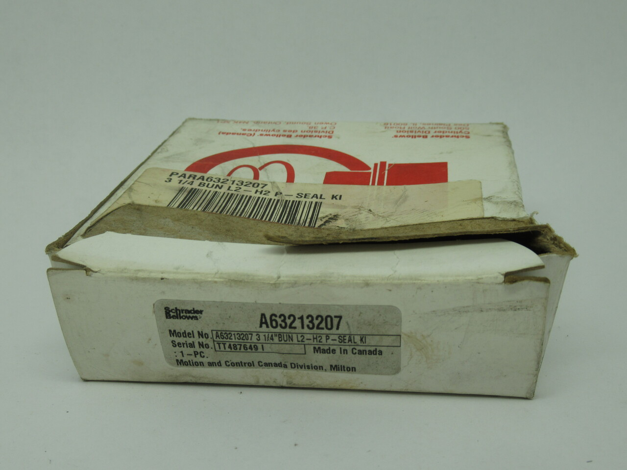 Schrader Bellows A63213207 Piston Seal Kit 3-1/4" BUN L2-H2 *DAMAGED BOX* NEW