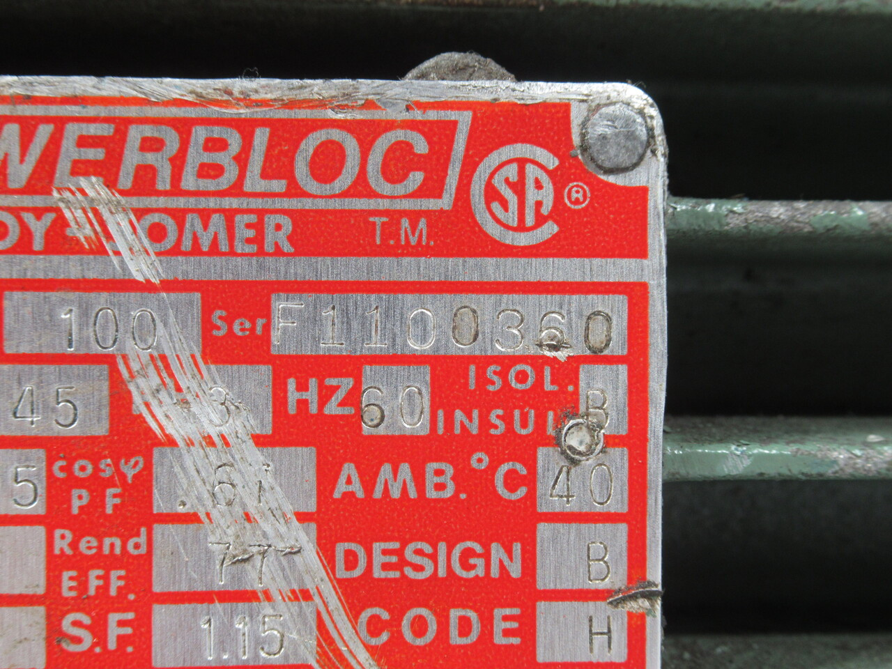 LS Powerbloc 2HP 1145RPM 575/600V TE184T 3Ph 2.95/2.8A 60Hz USED