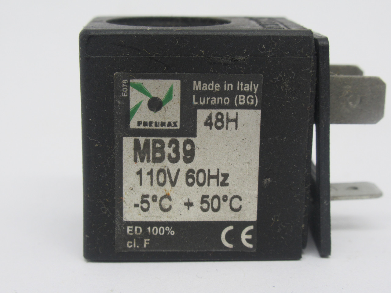 Pneumax MB39 Solenoid Coil 110V 60Hz NC USED