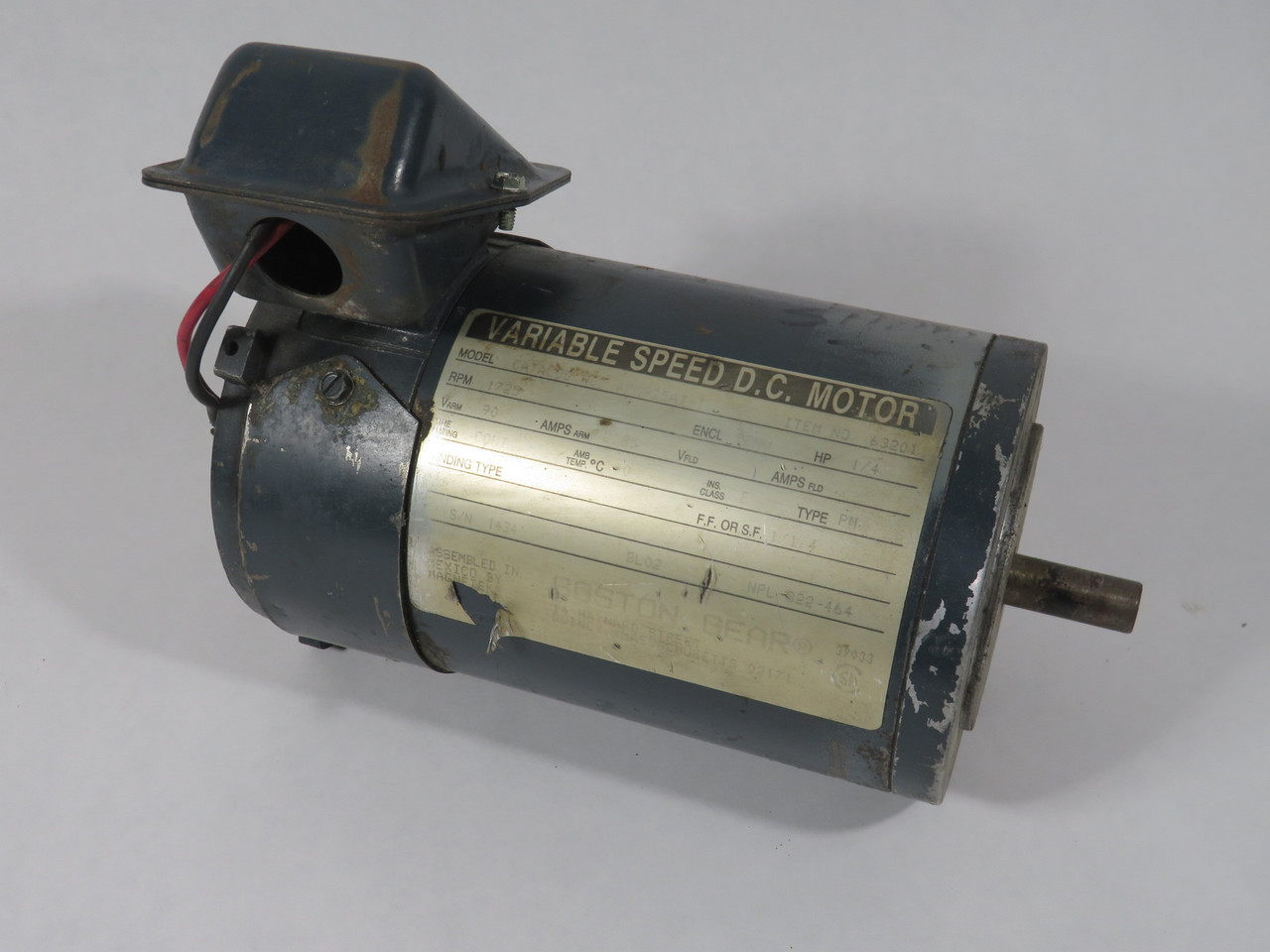 Boston Gear 1/4HP 1725RPM 90V TENV 2.85A USED