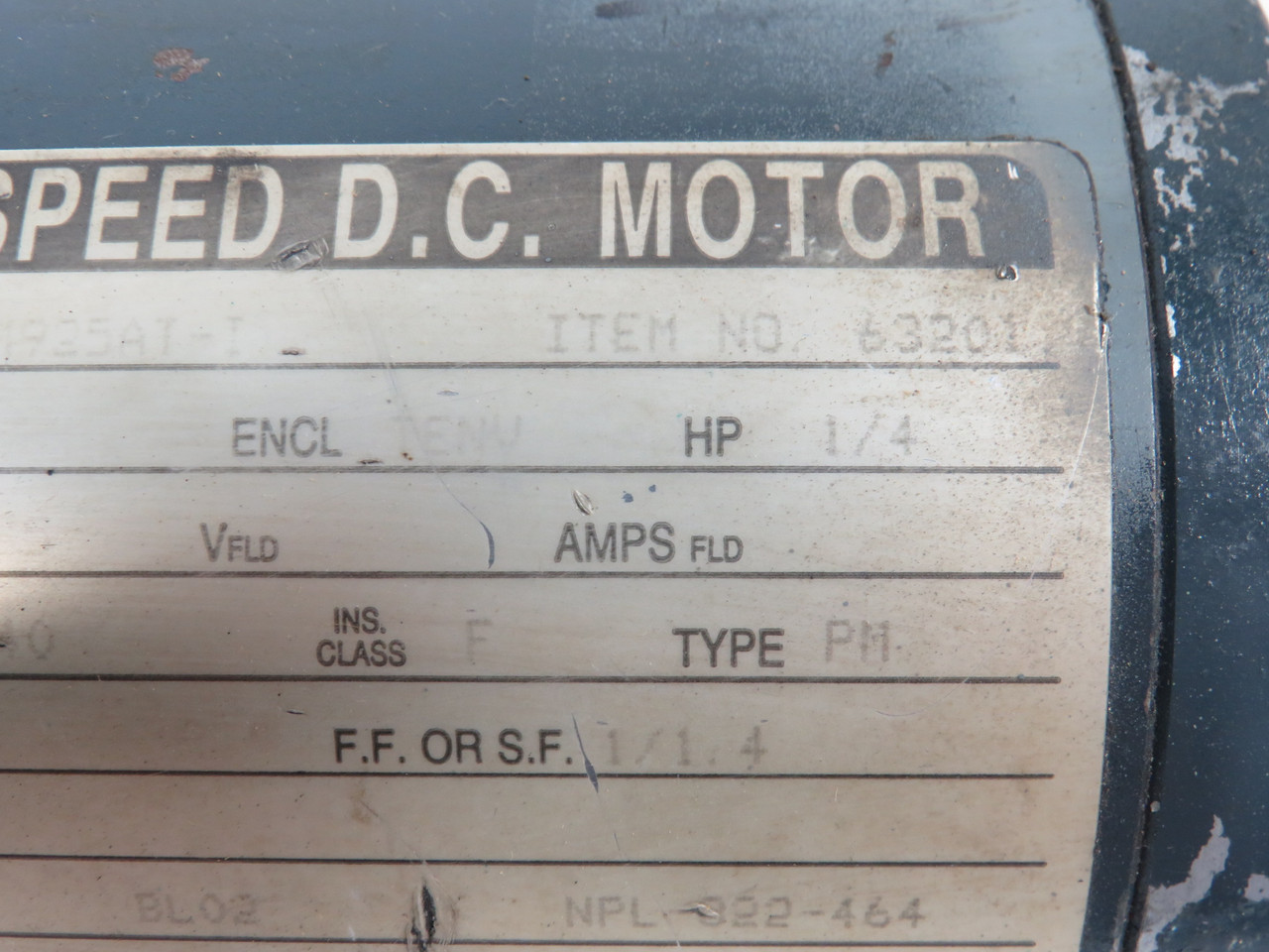 Boston Gear 1/4HP 1725RPM 90V TENV 2.85A USED