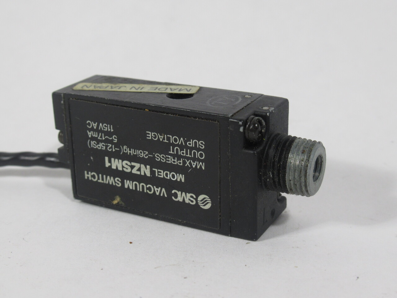 SMC NZSM1 Vacuum Switch -12.5PSI 5-17mA 115VAC 18" Length USED