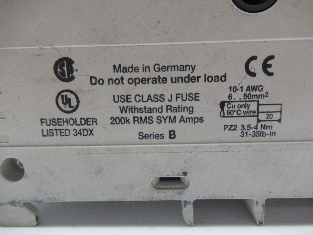 Sprecher + Schuh FH8-3PJ60-L Fuse Holder 60A 600V 3-Pole USED