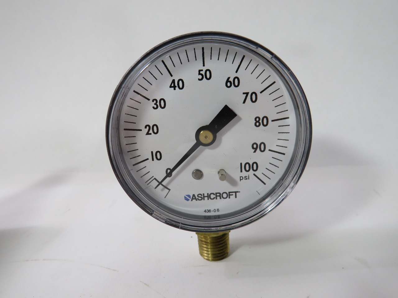 Ashcroft 25W1005PH02L100# Dry Pressure Gauge 0-100 PSI 2-1/2" 1/4 NPT Brass NEW