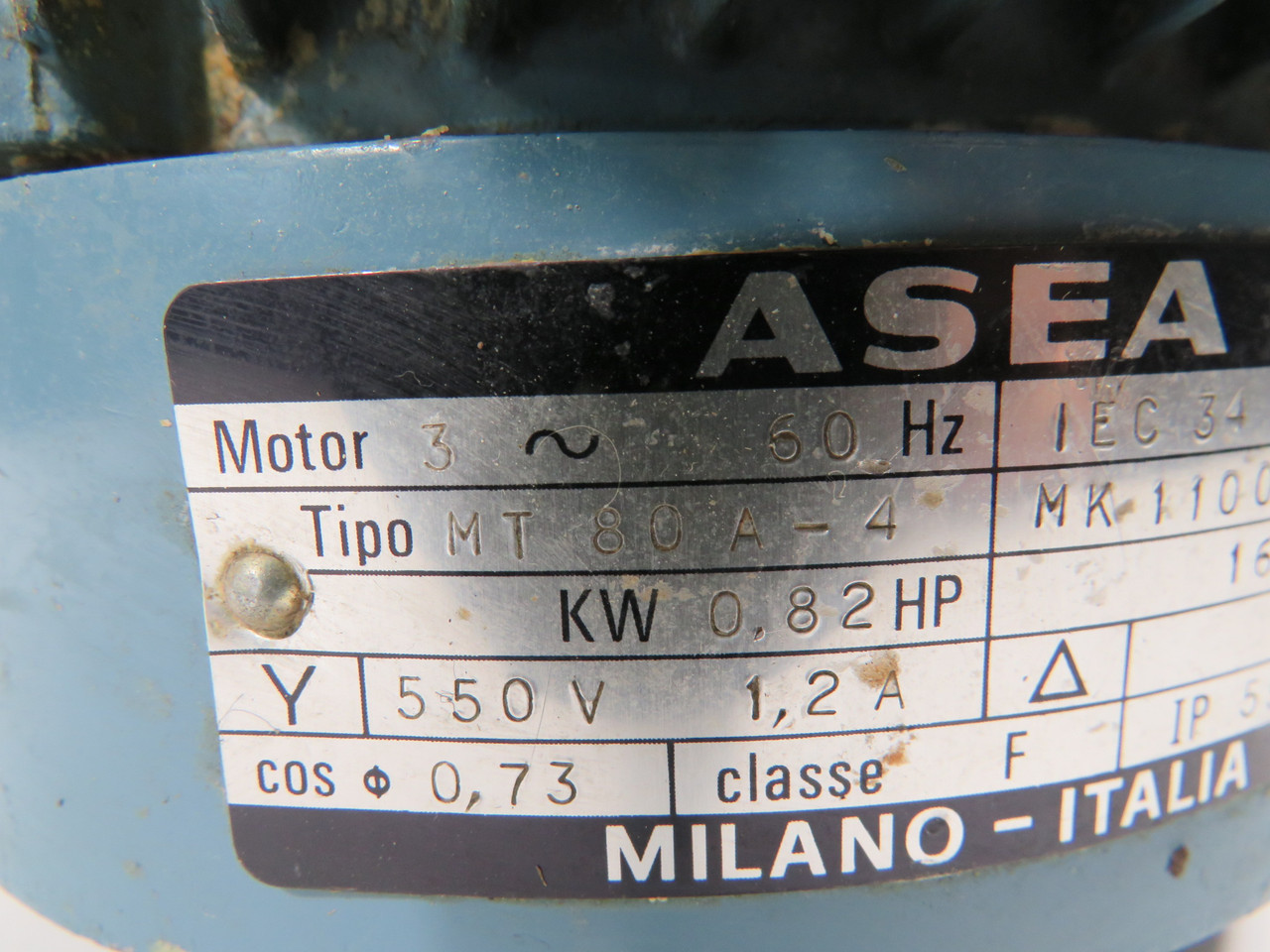 ASEA 0.82HP 1690RPM 550V 3Ph 1.2A 60Hz SHELF WEAR USED