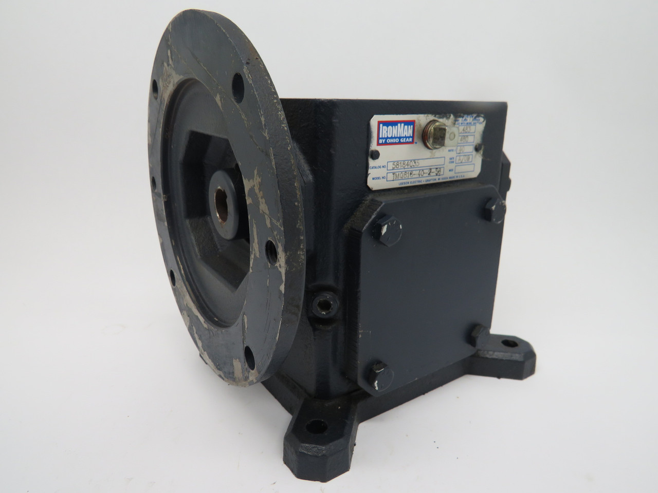Ohio Gear TMQ816-40-2-56 Right Angle Gear Reducer 40:1Ratio 480Lbs-In USED