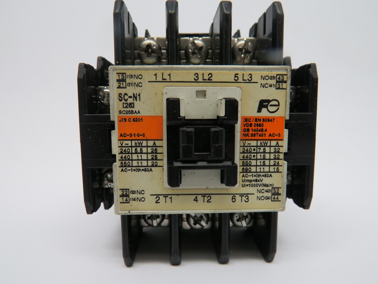 Fuji Electric SC-N1 Magnetic Contactor 480-500V 50Hz 500-550V 60Hz USED