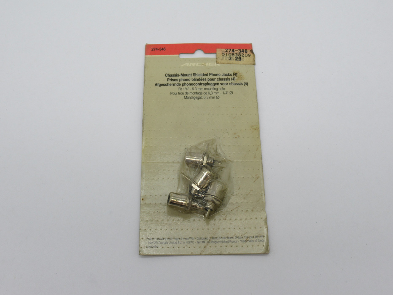 Archer 274-346 Chassis Mount Shielded Phono Jack 1/4" *4-Pack* NEW