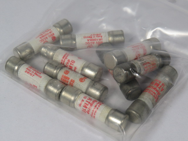 Ferraz Shawmut ATM10 Fuse 10A 600V Lot of 10 USED