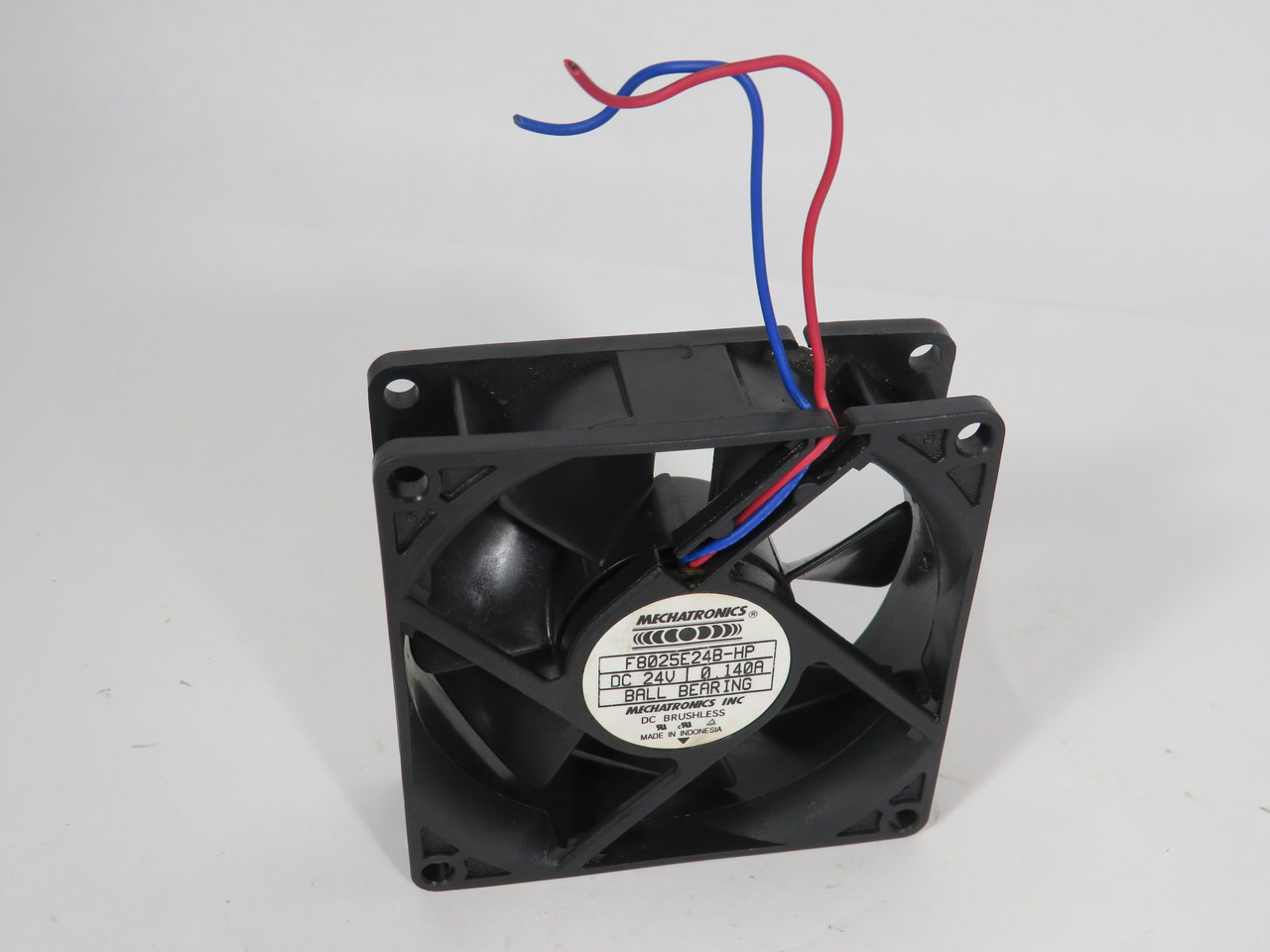 Mechatronics F8025E24B-HP Axial Fan 24VDC 0.140A 80mmx80mmx25mm *Cut Wires* USED