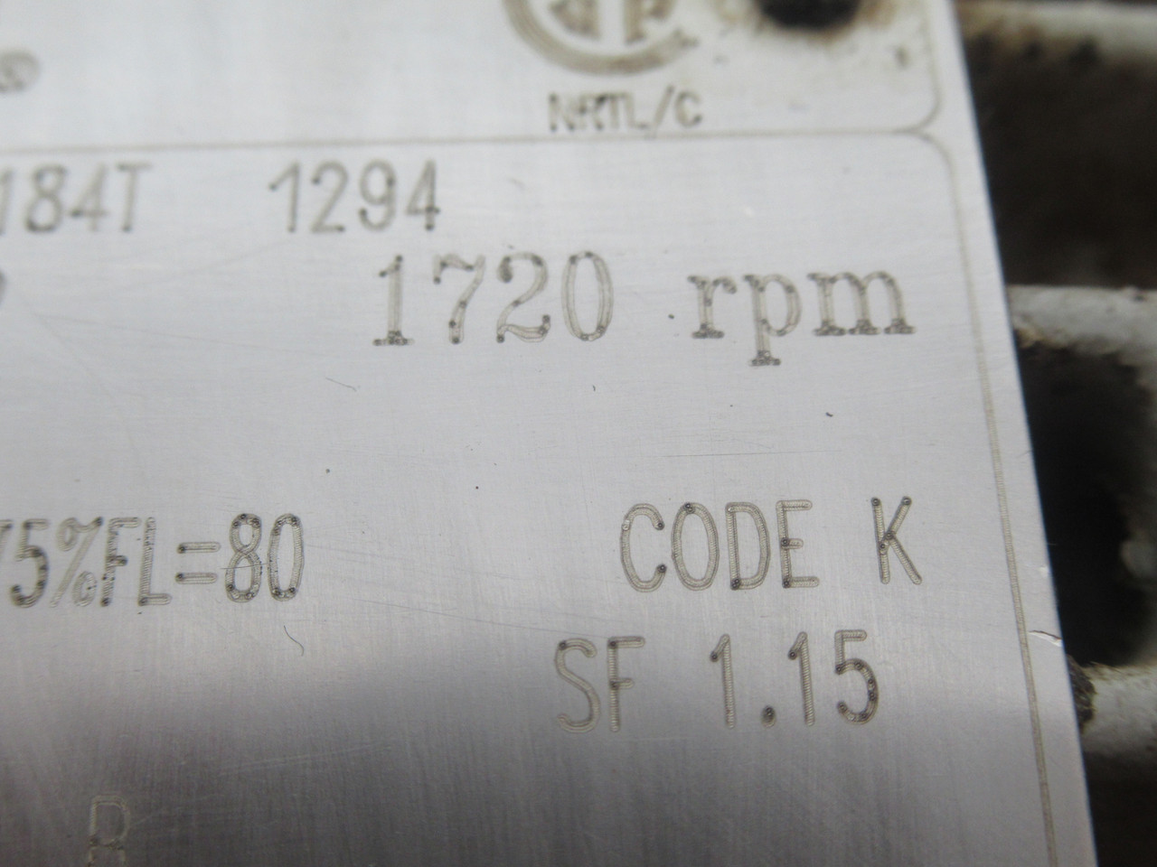 Weg 5.0HP 1720RPM 575V TEFC 3Ph 5.20A 60Hz RUST USED