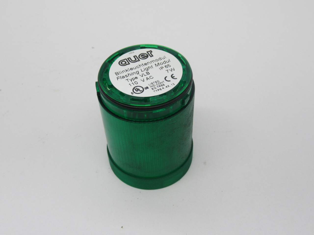 Auer 760-006-310 VLB Flashing Beacon Module 110VAC 7W GREEN USED