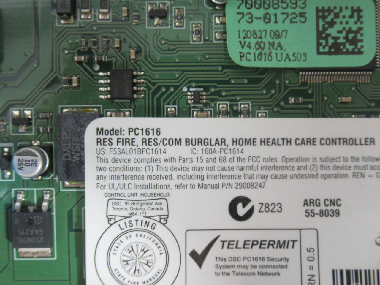 Digital Security Controls PC1616 Power Series Security Control Panel 16.5V USED