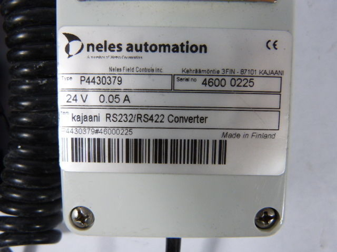 Neles Field Controls P4430379 Converter RS232/RS422 USED