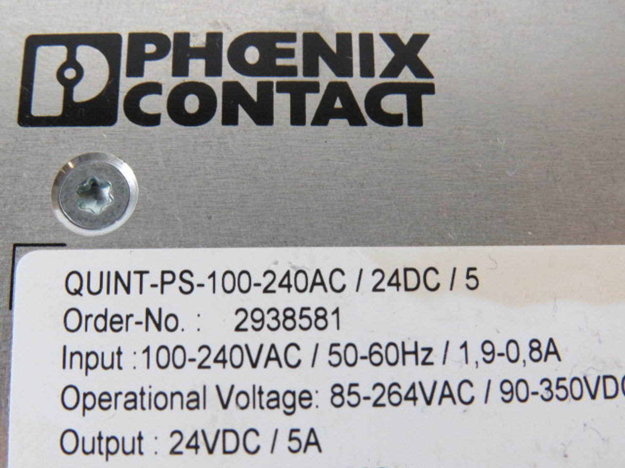 Phoenix Contact Power Supply 100-240VAC 50-65Hz 1.6A 134W USED