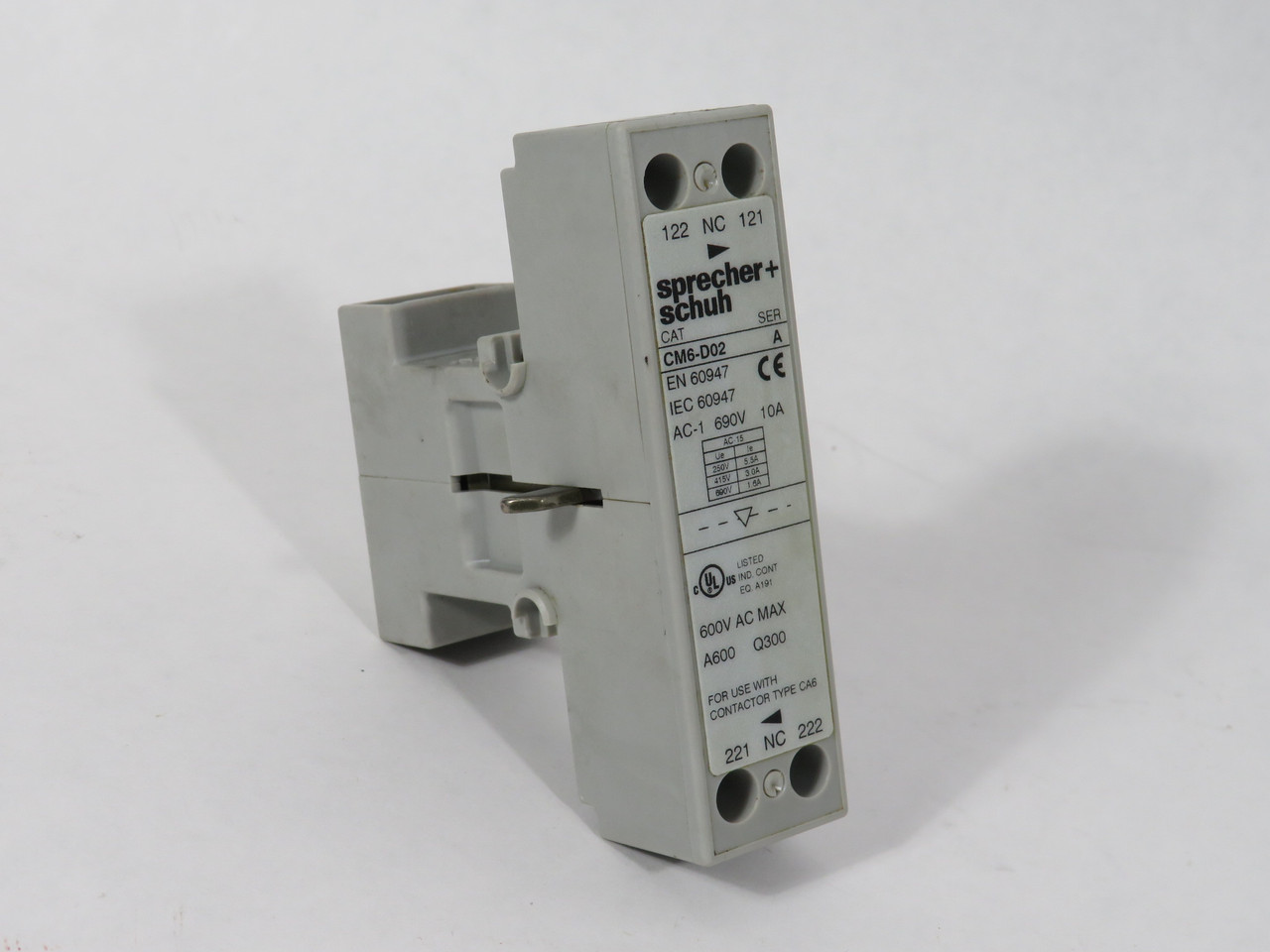 Sprecher + Schuh CM6-D02 Series A Mechanical Interlock 2NC 690V 10A USED