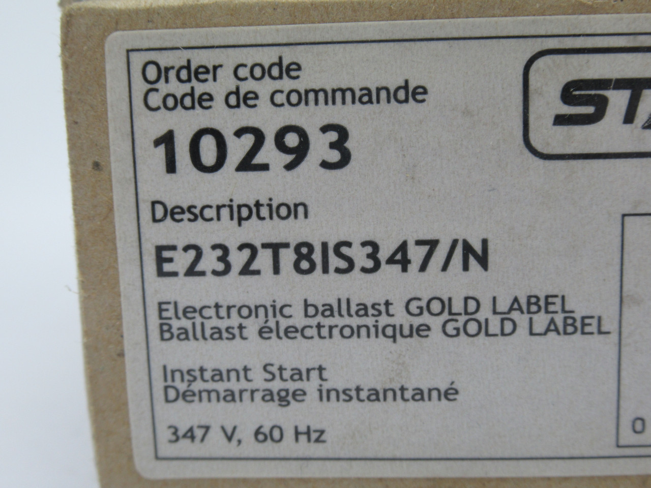 Standard E232T8IS347/N Electronic Ballast 347V 60Hz NEW