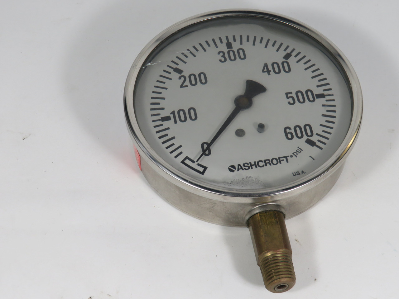 Ashcroft 10-1008-SL-02L-600# Glycerine Pressure Gauge 0-600 PSI *COS DMG* USED