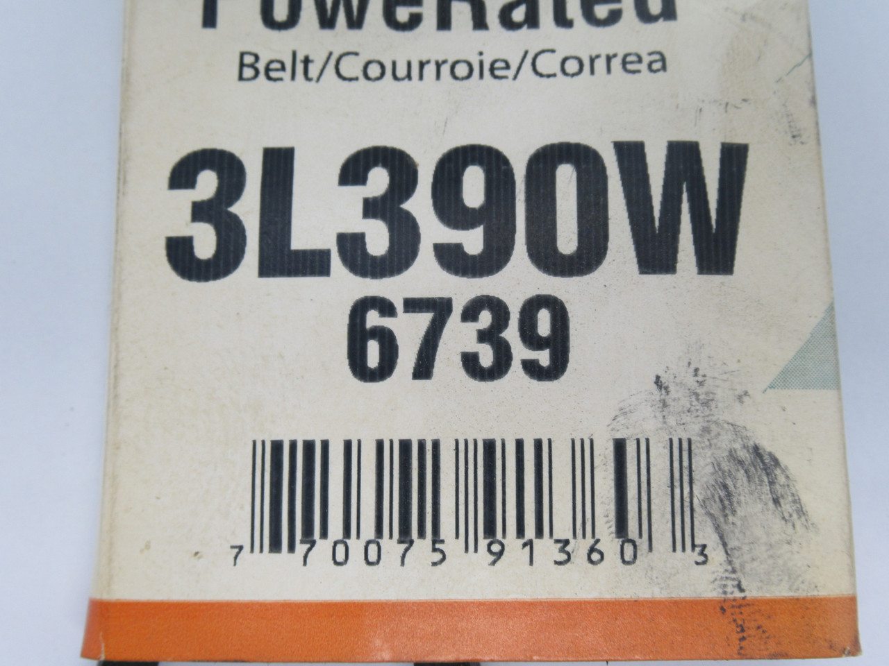 NAPA 3L390W PoweRated V-Belt 39" L x 0.375" W NEW