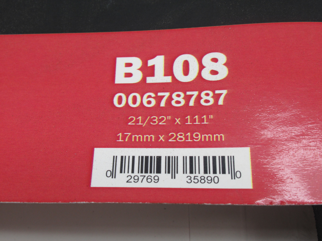 Gates Motion Industries B108 Hi-Power II V-Belt 111" L x 0.66" W x 0.41" T NEW