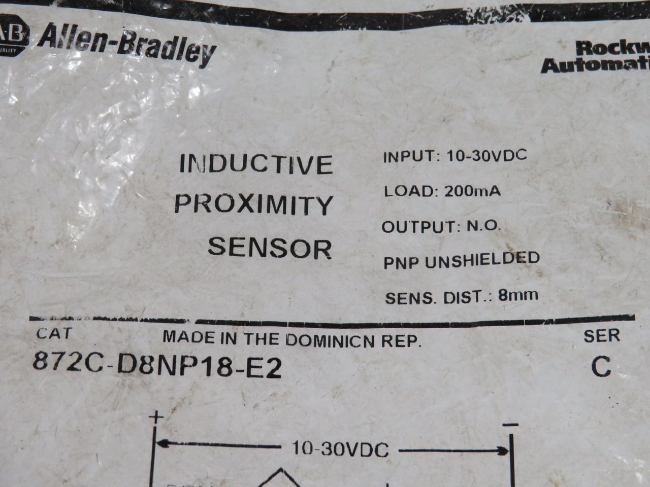 Allen-Bradley 872C-D8NP18-E2 Series C Proximity Sensor 10-30VDC OPEN BAG NWB