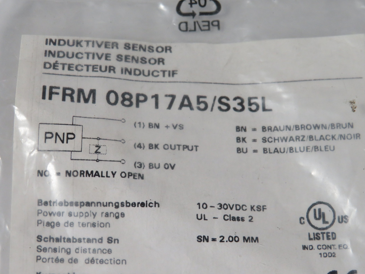 Baumer IFRM08P17A5/S35L Inductive Proximity Sensor 10-30VDC 2mm 200mA NWB