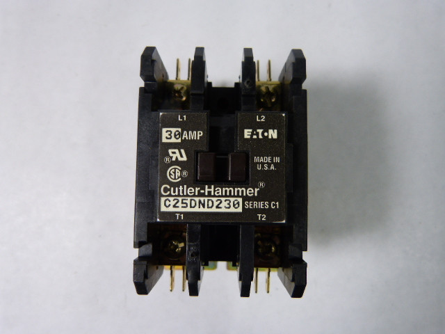 Eaton Cutler-Hammer C25DND230B Contactor 208/240V 50/60Hz 30A 2P NEW
