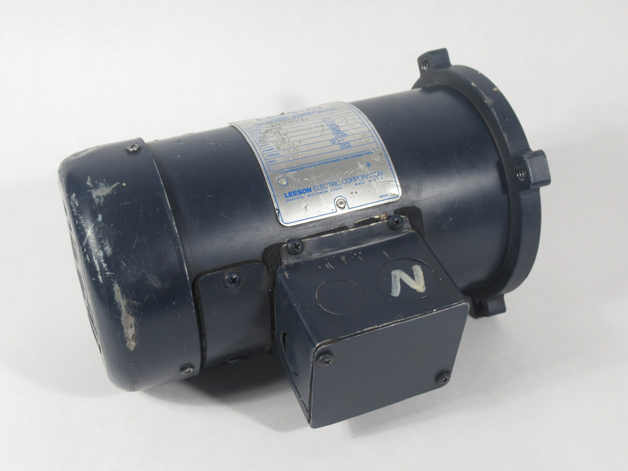 Leeson 1/3HP 1750RPM 90VDC MSS56C TEFC 3.5A NO KEY USED