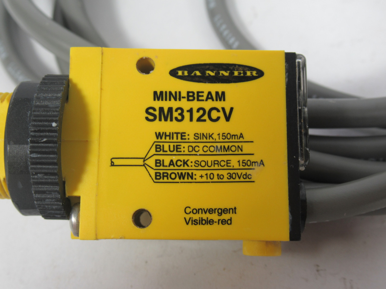 Banner 25621 SM312CV Mini-Beam Photoelectric Sensor 10-30VDC 2m *COS WEAR* USED
